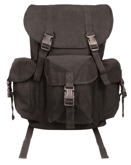 Black Canvas Outfitter Backpack Rucksack - Hiking Camping School Bookbag