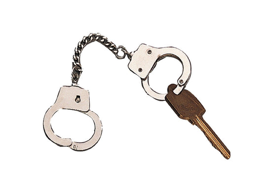 Mini Handcuff Key Ring - Silver Plated - Great Novelty Item