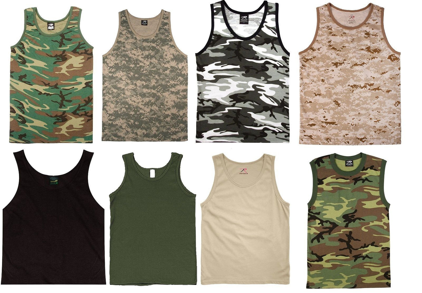 Camo and Colored Tank Tops Shirts Sleeveless Muscle Tanktop