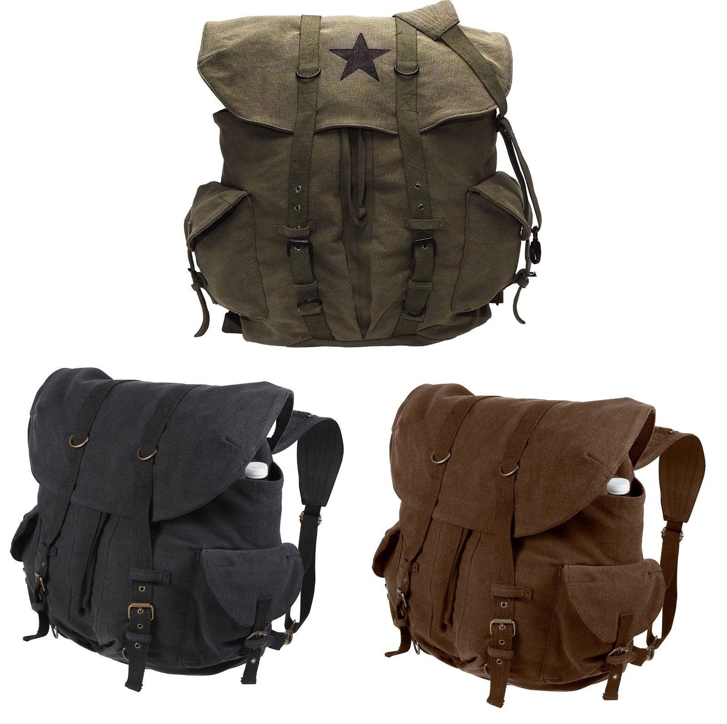 Vintage Weekender Cotton Canvas Backpack