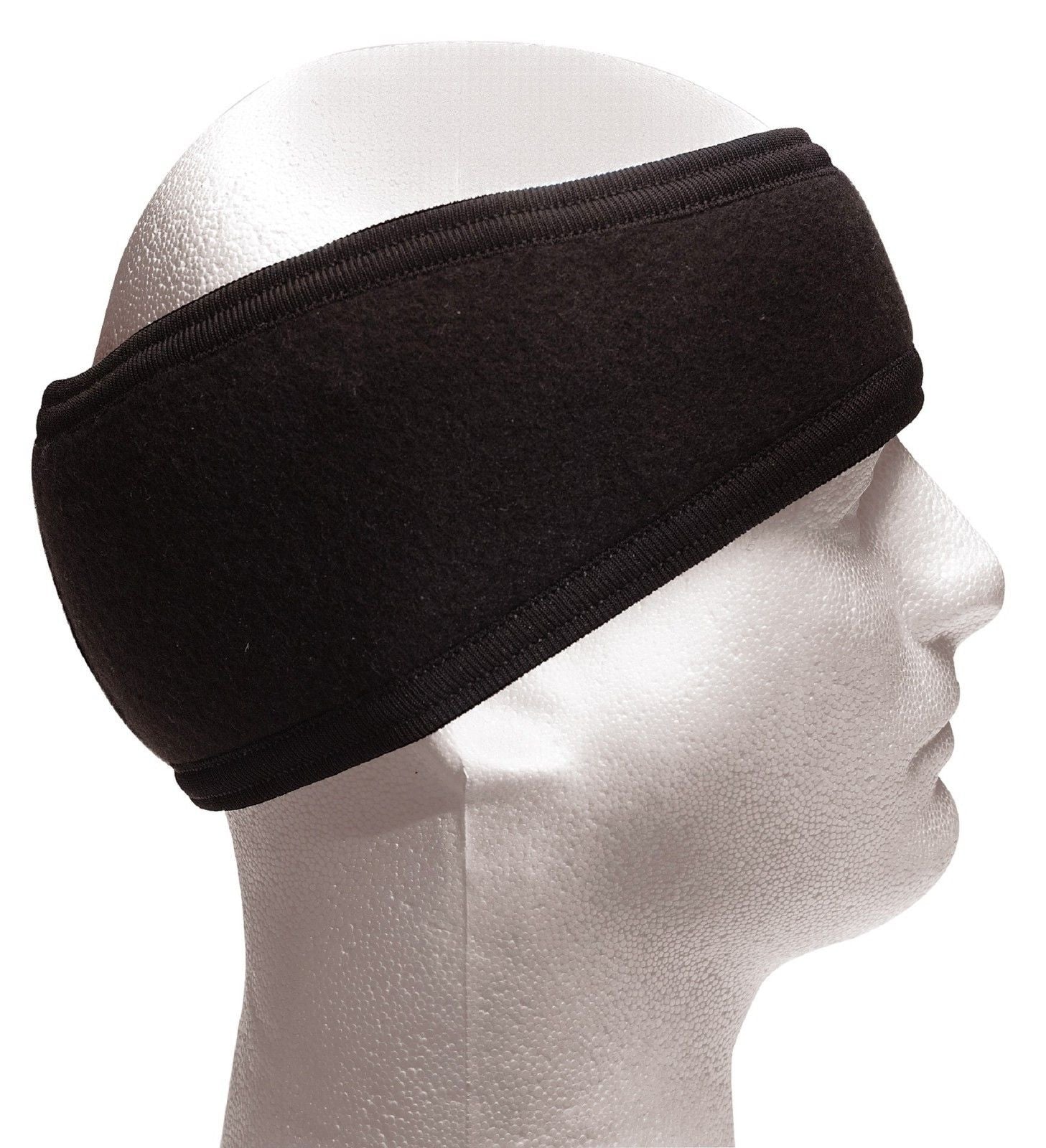 Heavyweight Fleece 2 Ply Headband Ear Warmer Black Green Cold