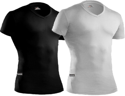 Men's Under Armour Tactical V-Neck Compression HeatGear T-Shirt - Black or White